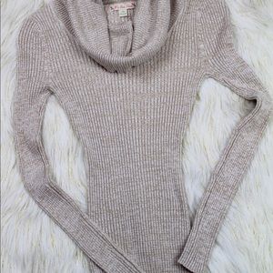 Taupe Cowl Neck Sweater